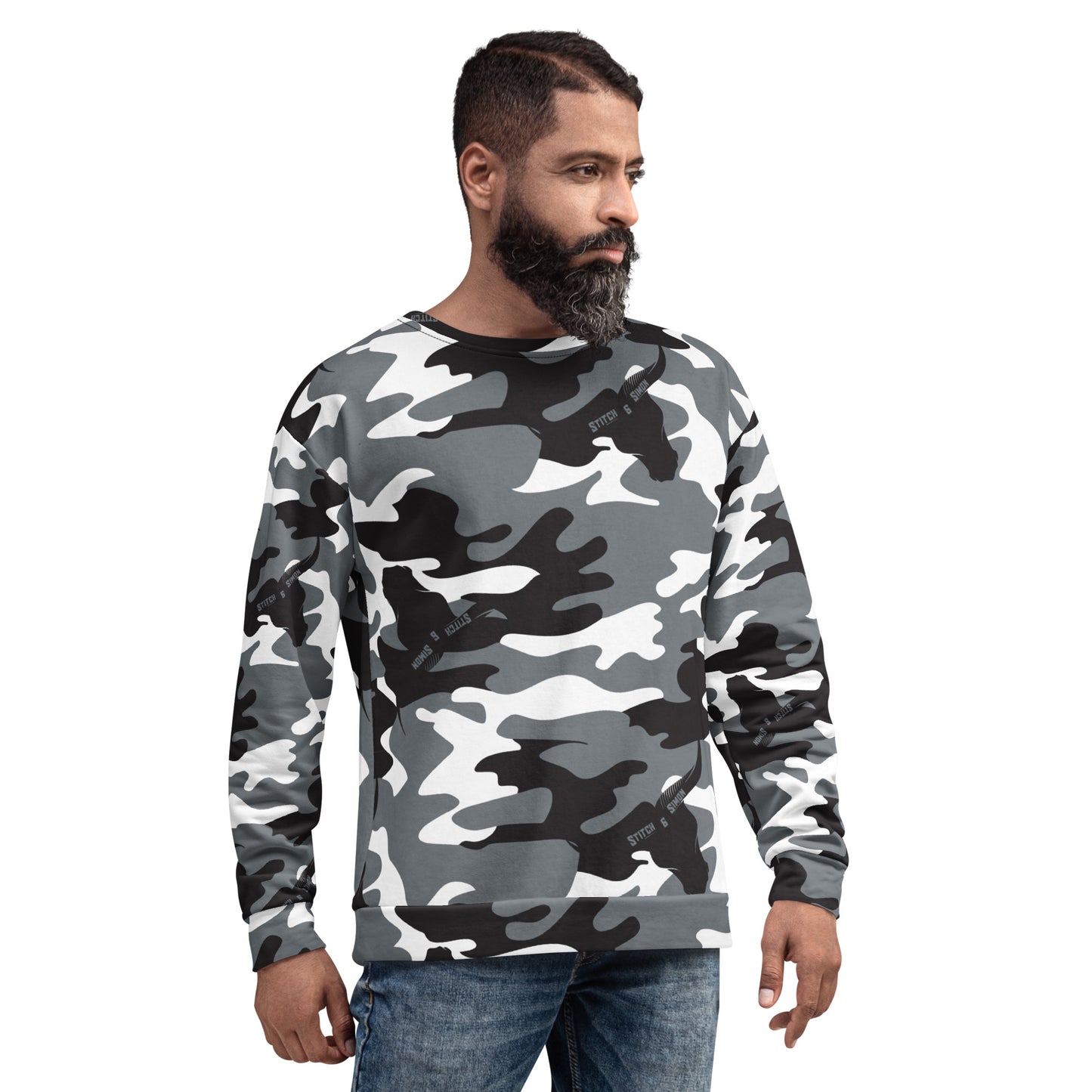 Camo Unisex Recycled Sweatshirt All-Over Print Eco-Friendly Fleece Pullover