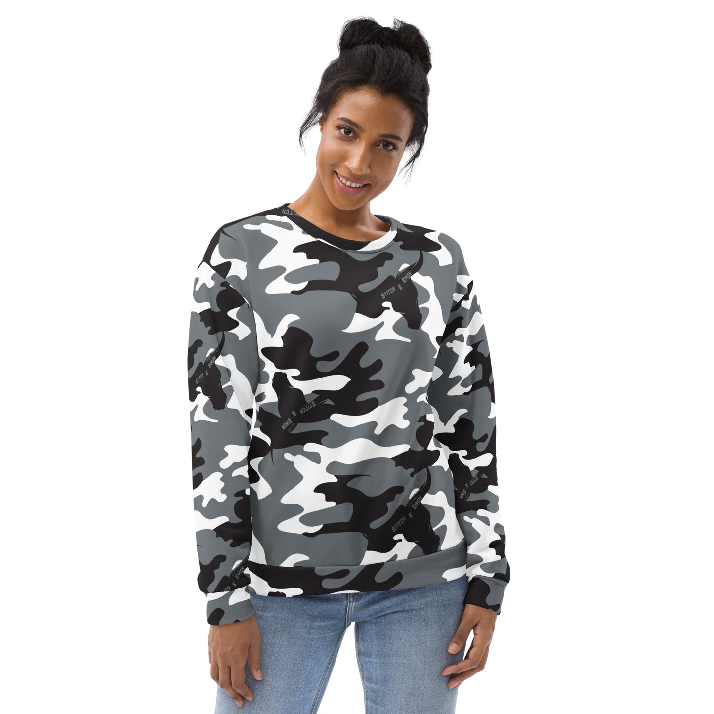 Camo Unisex Recycled Sweatshirt All-Over Print Eco-Friendly Fleece Pullover