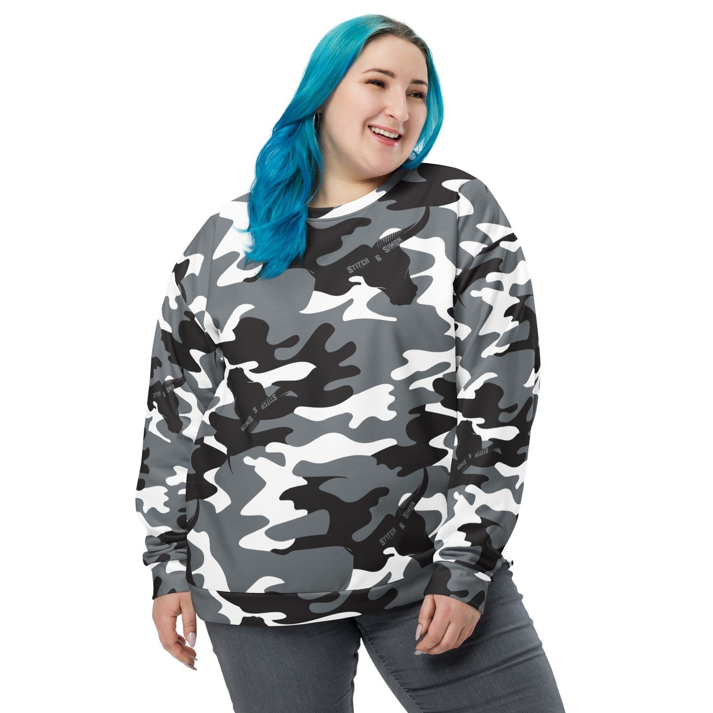 Camo Unisex Recycled Sweatshirt All-Over Print Eco-Friendly Fleece Pullover