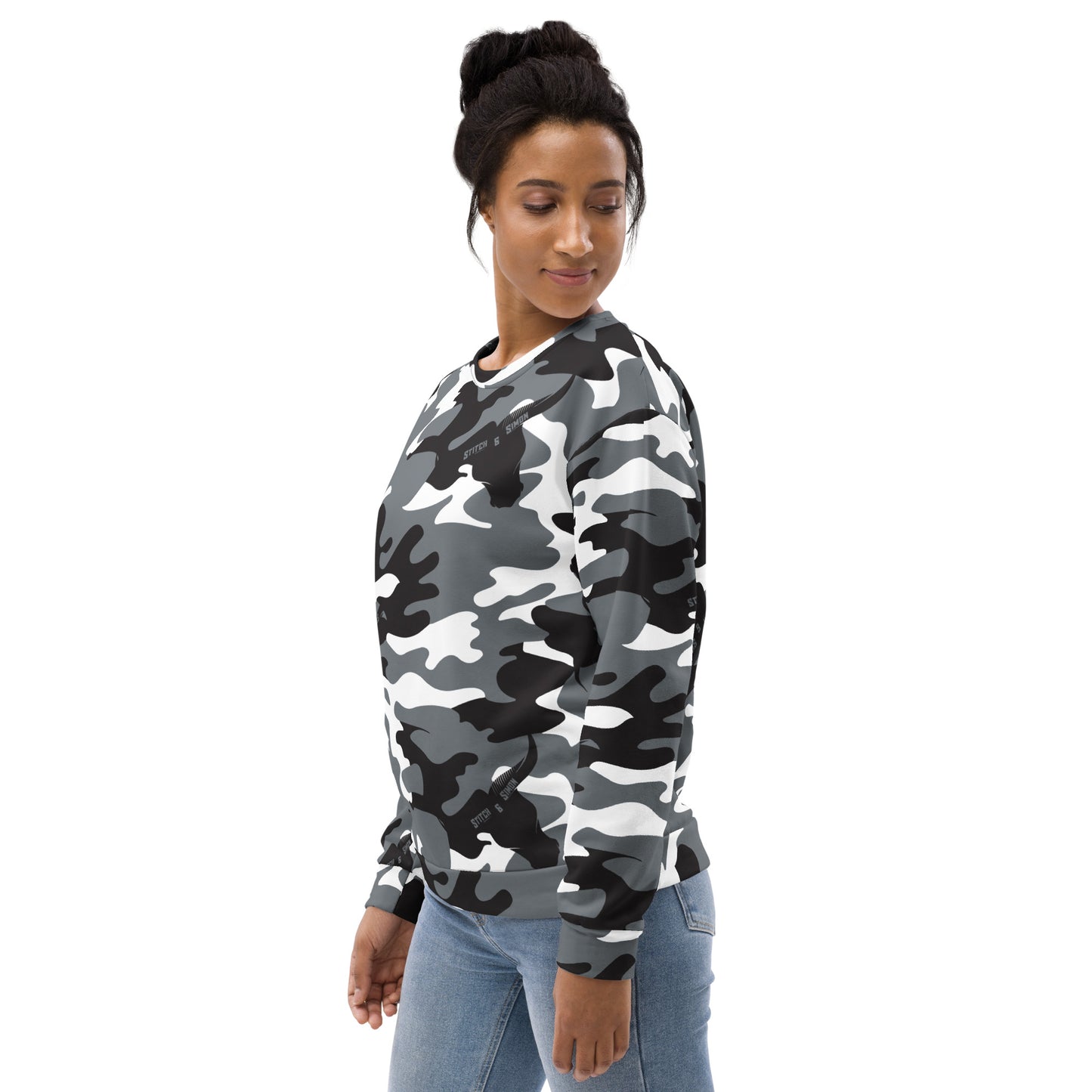 Camo Unisex Recycled Sweatshirt All-Over Print Eco-Friendly Fleece Pullover