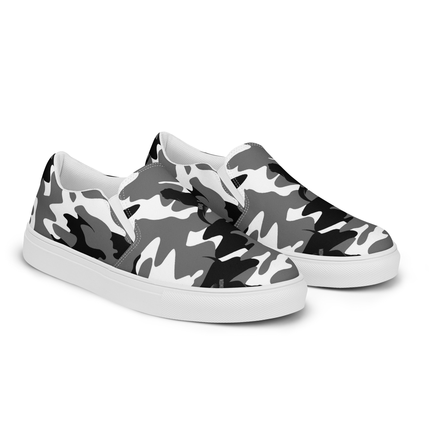 Men’s Slip-On Canvas Shoes in Camo – Camouflage Print By Stitch & Simon