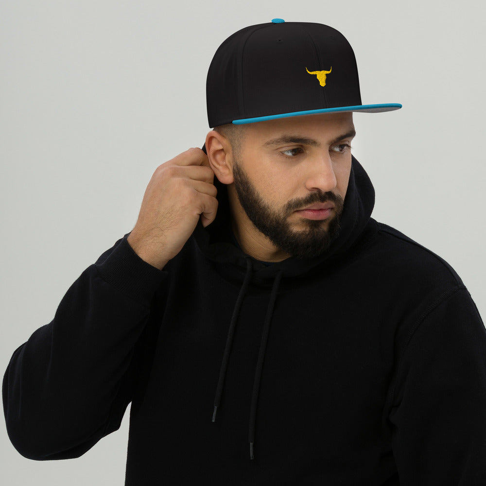 Snapback Hat - Bull Icon Snapback Hat – Bold Urban Camo Vibes by Stitch & Simon