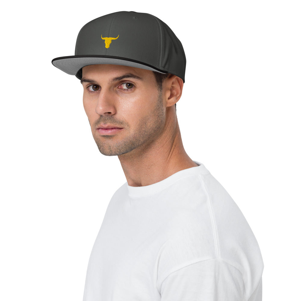 Snapback Hat - Bull Icon Snapback Hat – Bold Urban Camo Vibes by Stitch & Simon