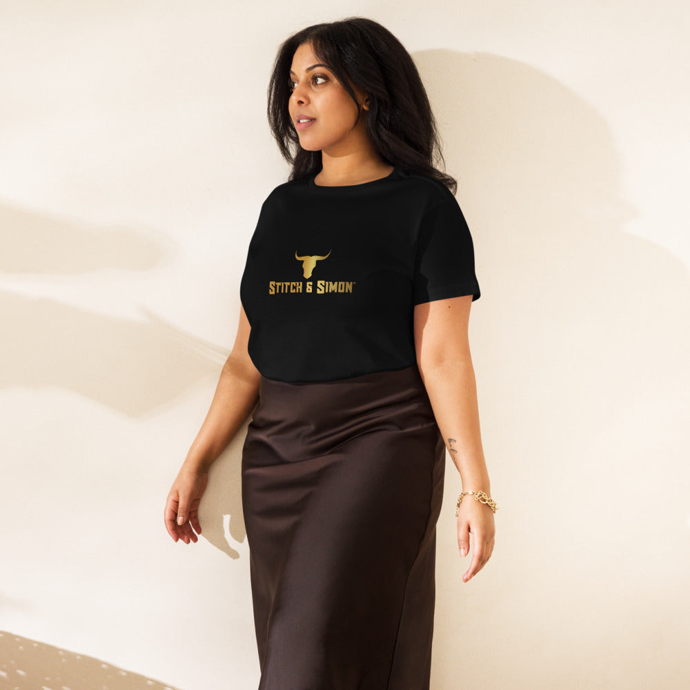 Women’s Black & Gold High-Waisted T-shirt by Stitch & Simon - Stitch & Simon - Outdoor Fashion Store