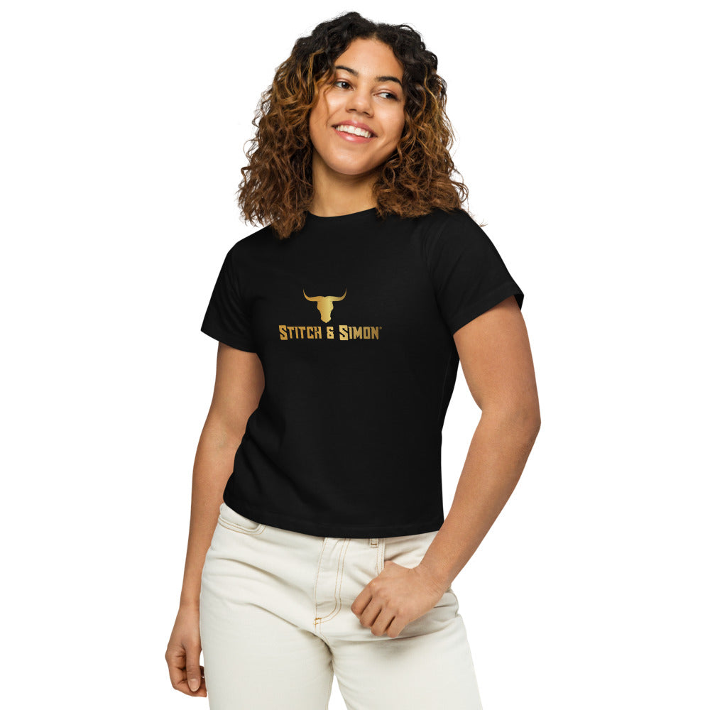 Women’s Black & Gold High-Waisted T-shirt by Stitch & Simon - Stitch & Simon - Outdoor Fashion Store