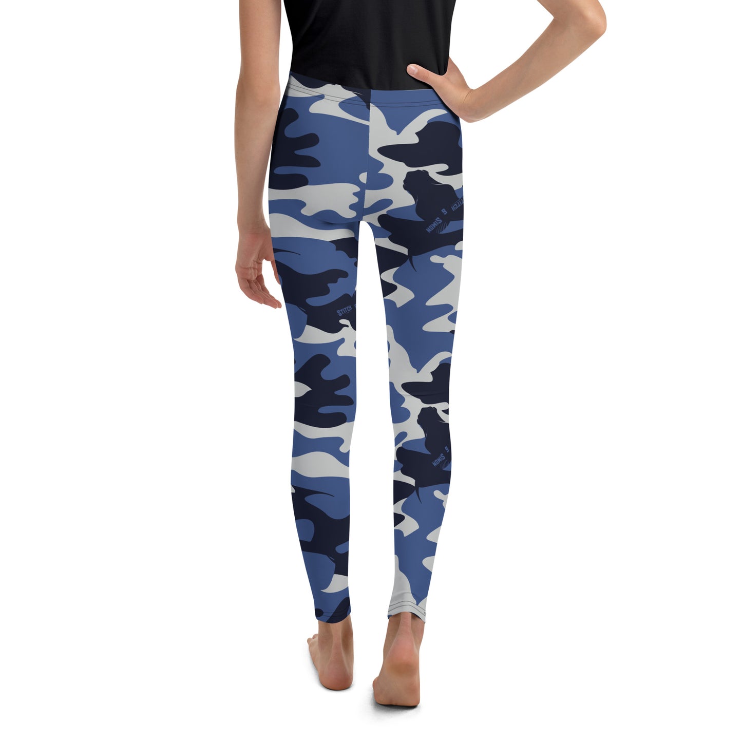 Blue Camo Leggings for Girls – Teenager Camouflage Pants