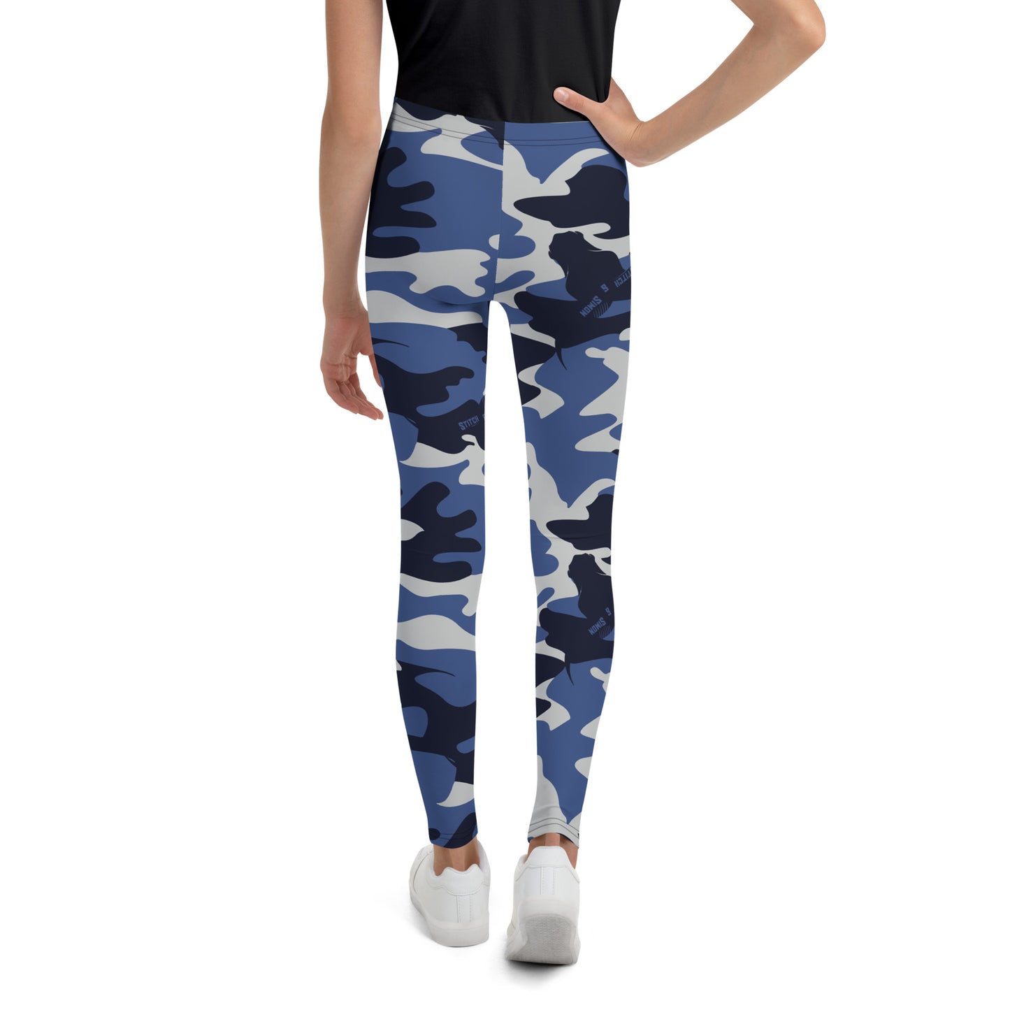 Blue Camo Leggings for Girls – Teenager Camouflage Pants