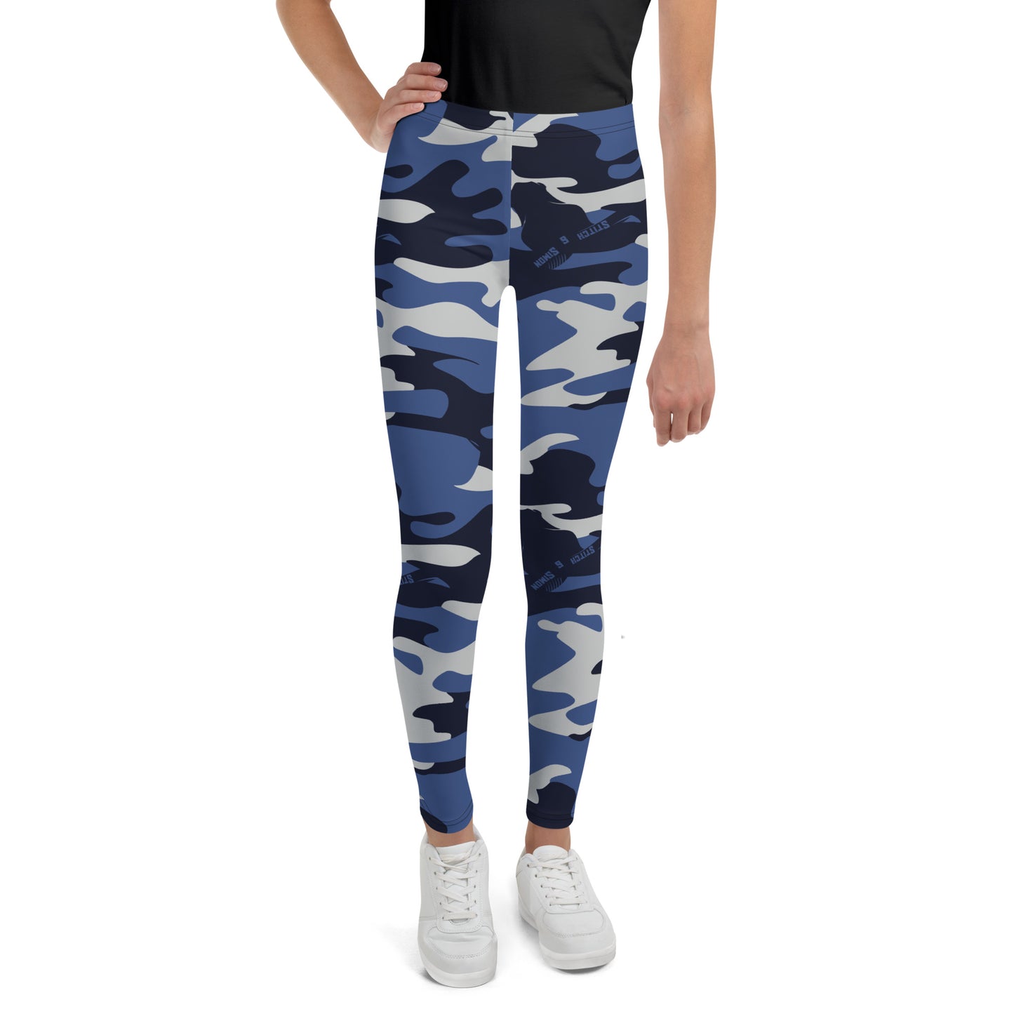 Blue Camo Leggings for Girls – Teenager Camouflage Pants