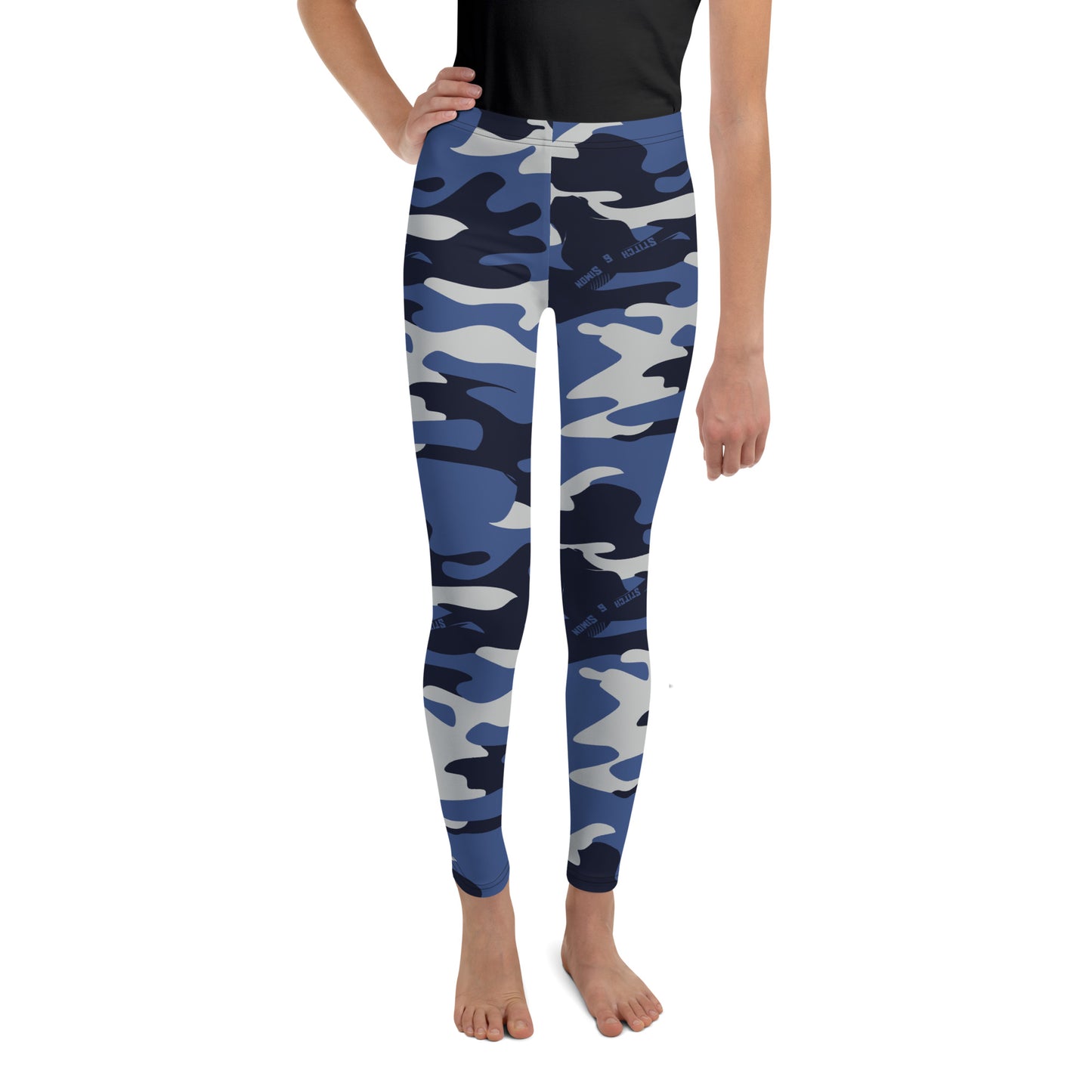 Blue Camo Leggings for Girls – Teenager Camouflage Pants