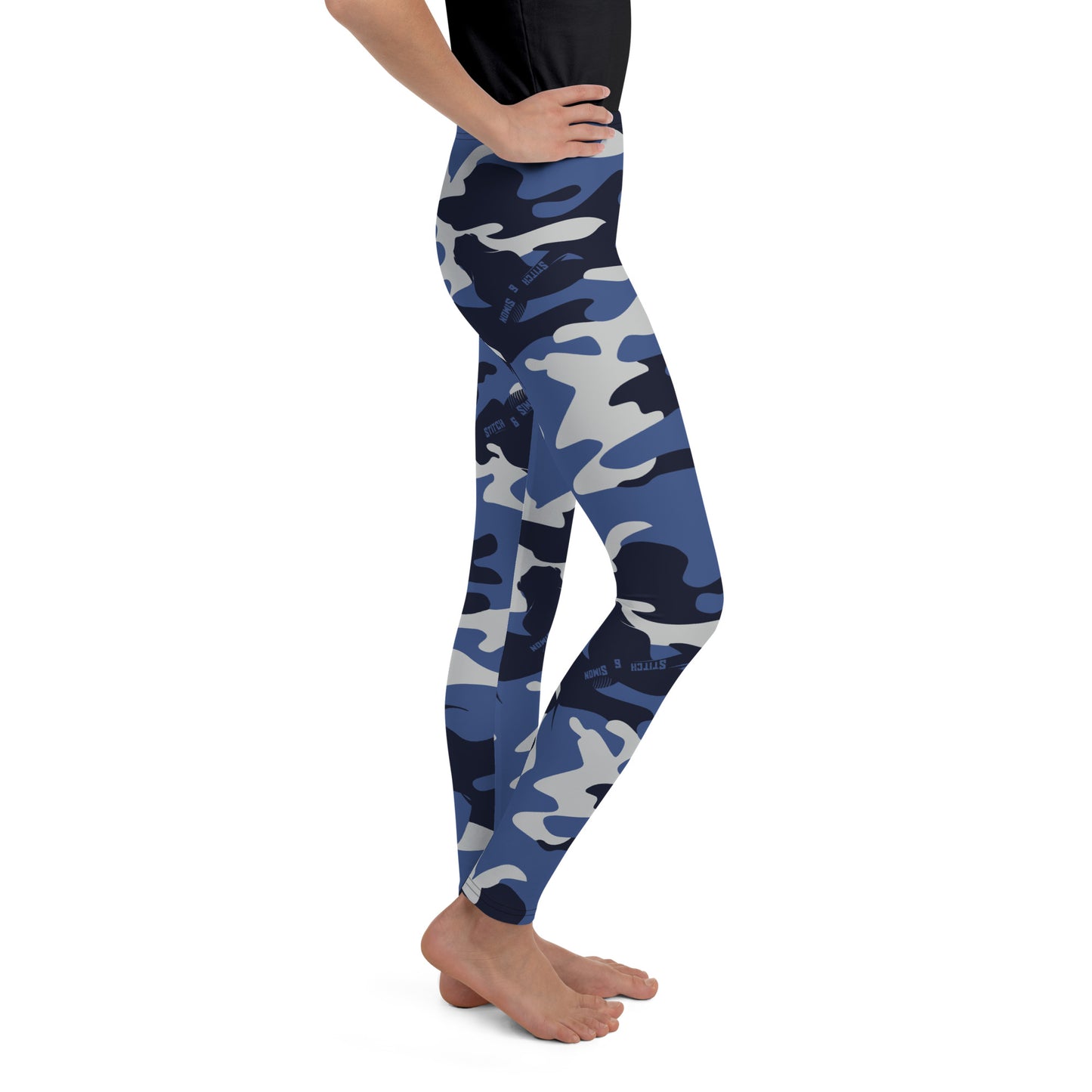 Blue Camo Leggings for Girls – Teenager Camouflage Pants