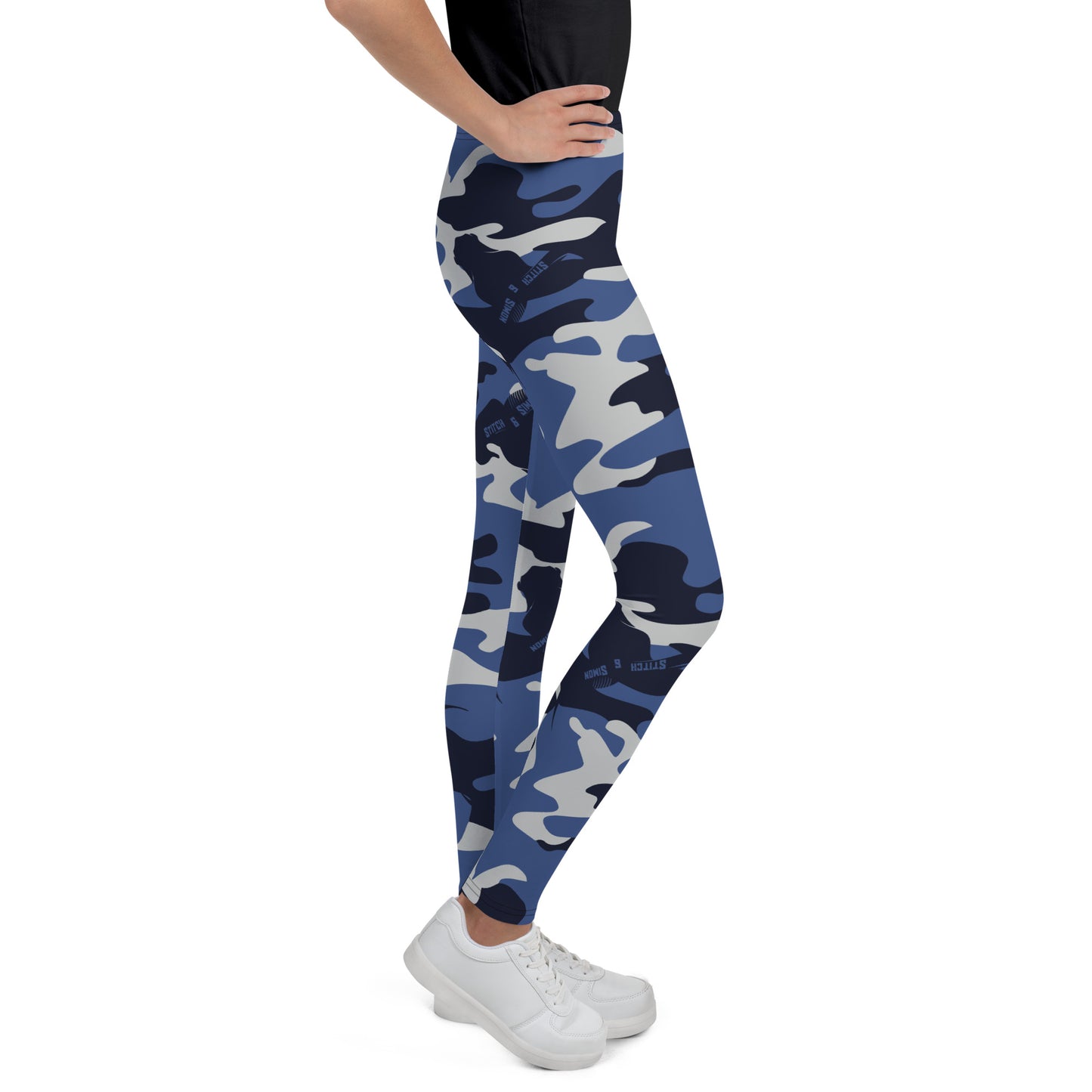 Blue Camo Leggings for Girls – Teenager Camouflage Pants