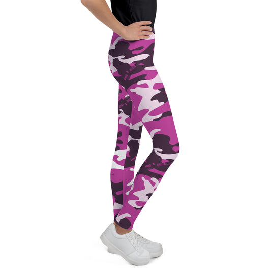 Youth Pink Camo Leggings – Soft, Stretchy & Stylish for Teens and Girls