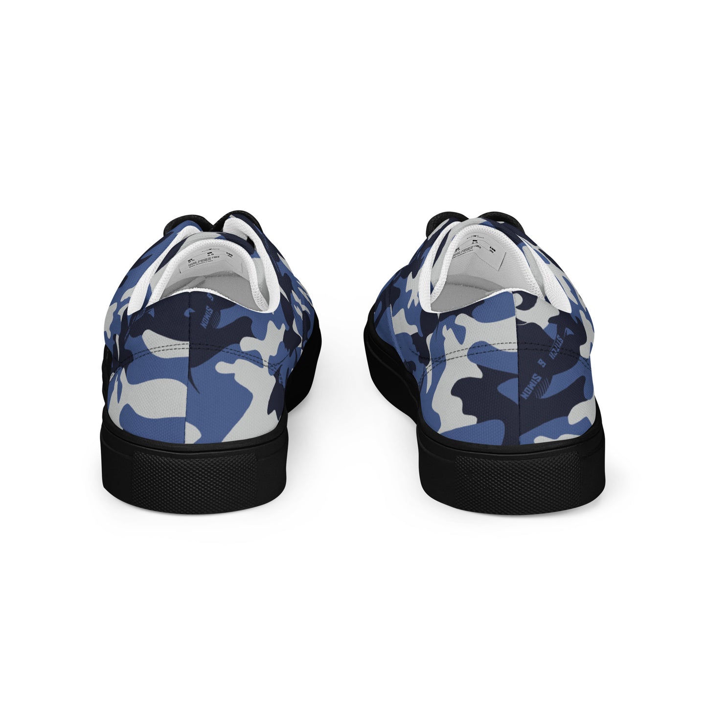 Blue Camo Men's Canvas Shoes – Lace-Up Summer Sneakers – Stitch & Simon Camo Design