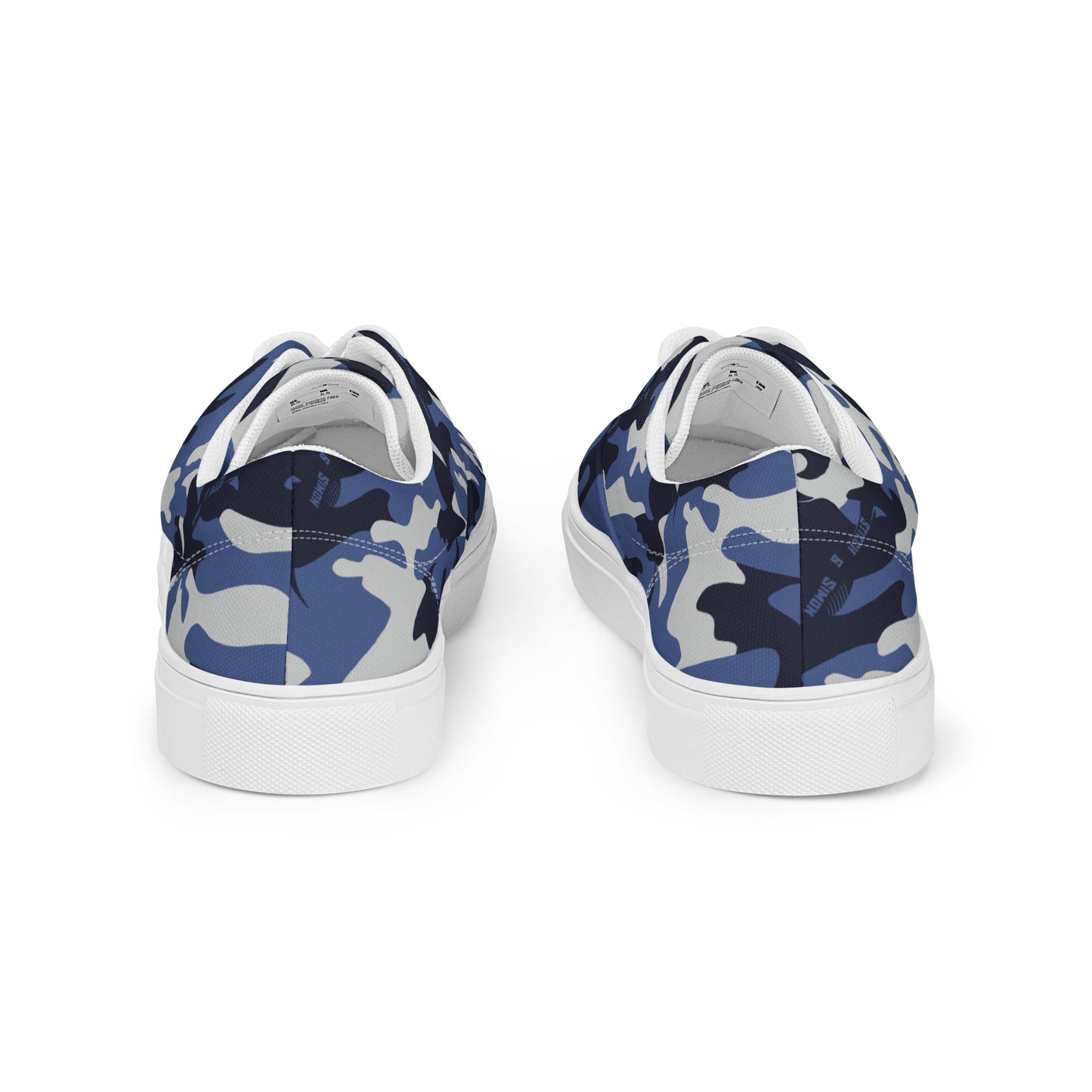 Blue Camo Men's Canvas Shoes – Lace-Up Summer Sneakers – Stitch & Simon Camo Design