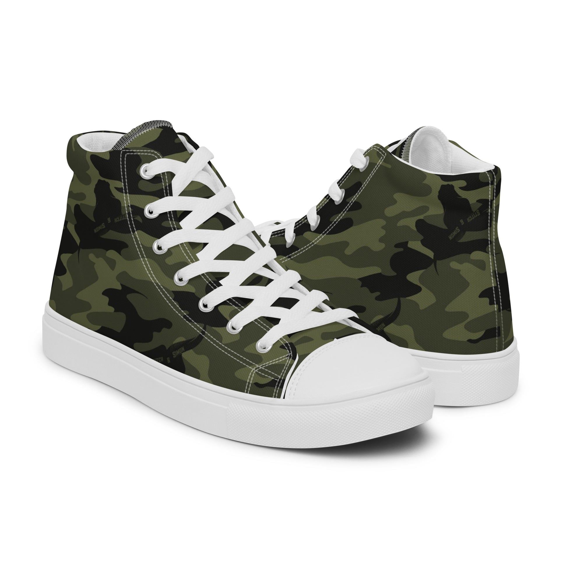 Women’s High Top Canvas Shoes – Camo Print Sneakers