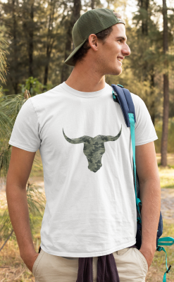 Camouflage Bulls Head T-Shirt Organic Cotton