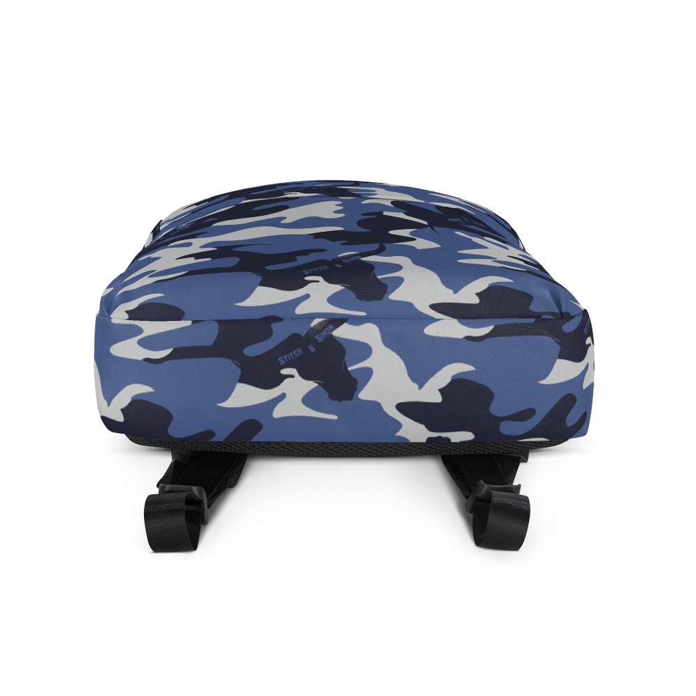 Blue Camouflage Backpack in Camo Design - Sustainable